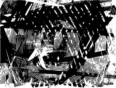 Siyah beyaz desenli, noktalı, lekeli, çizik ve çizikli sıkıntılı bir arkaplan. Soyut vektör illüstrasyonu.