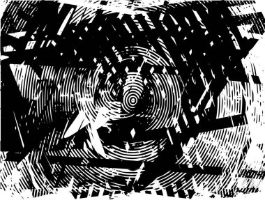 Siyah beyaz desenli, noktalı, lekeli, çizik ve çizikli sıkıntılı bir arkaplan. Soyut vektör illüstrasyonu.