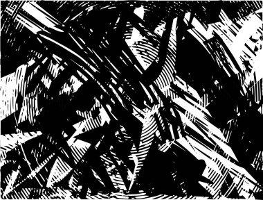 Siyah beyaz desenli, noktalı, lekeli, çizik ve çizikli sıkıntılı bir arkaplan. Soyut vektör illüstrasyonu.