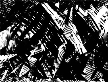 Siyah beyaz desenli, noktalı, lekeli, çizik ve çizikli sıkıntılı bir arkaplan. Soyut vektör illüstrasyonu.