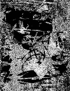 Siyah beyaz desenli, noktalı, lekeli, çizik ve çizikli sıkıntılı bir arkaplan. Soyut vektör illüstrasyonu.