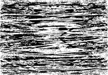 Siyah beyaz desenli, noktalı, lekeli, çizik ve çizikli sıkıntılı bir arkaplan. Soyut vektör illüstrasyonu.