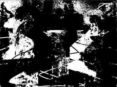 Siyah beyaz desenli, noktalı, lekeli, çizik ve çizikli sıkıntılı bir arkaplan. Soyut vektör illüstrasyonu.