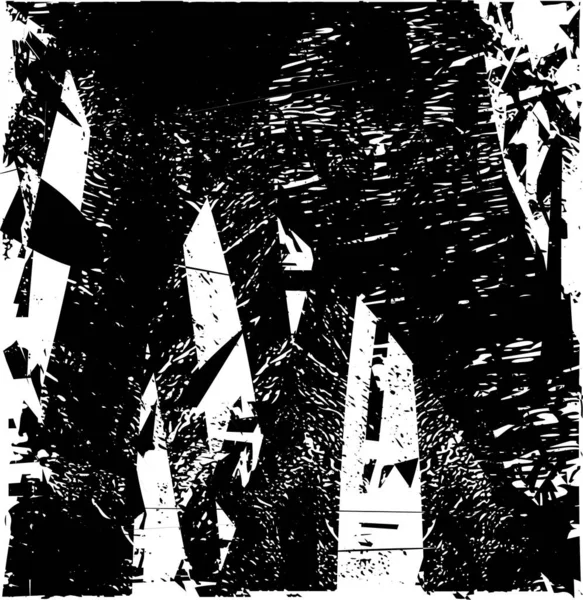 Siyah beyaz desenli, noktalı, lekeli, çizik ve çizikli sıkıntılı bir arkaplan. Soyut vektör illüstrasyonu.
