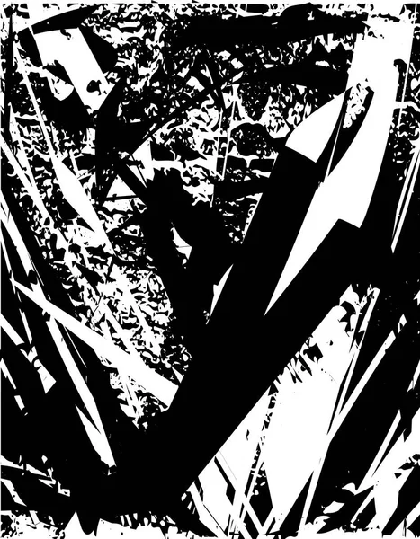 Siyah beyaz desenli, noktalı, lekeli, çizik ve çizikli sıkıntılı bir arkaplan. Soyut vektör illüstrasyonu.