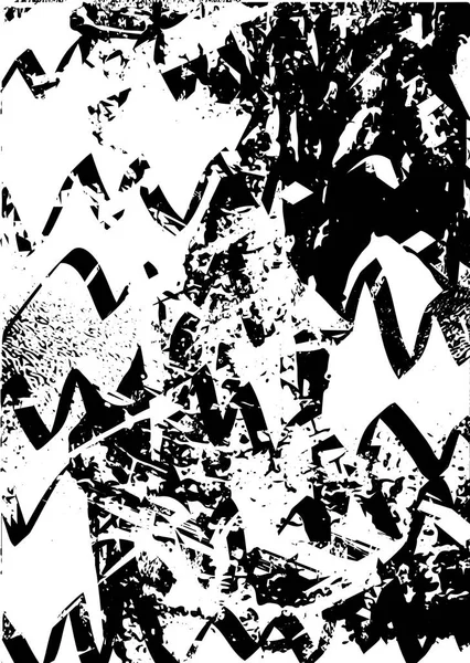 Siyah beyaz desenli, noktalı, lekeli, çizik ve çizikli sıkıntılı bir arkaplan. Soyut vektör illüstrasyonu.