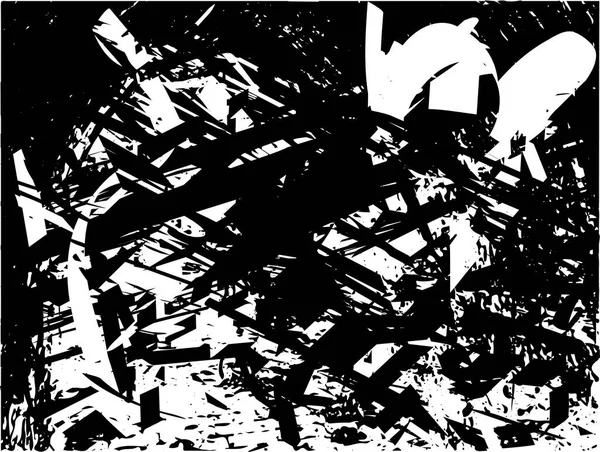 Siyah beyaz desenli, noktalı, lekeli, çizik ve çizikli sıkıntılı bir arkaplan. Soyut vektör illüstrasyonu.