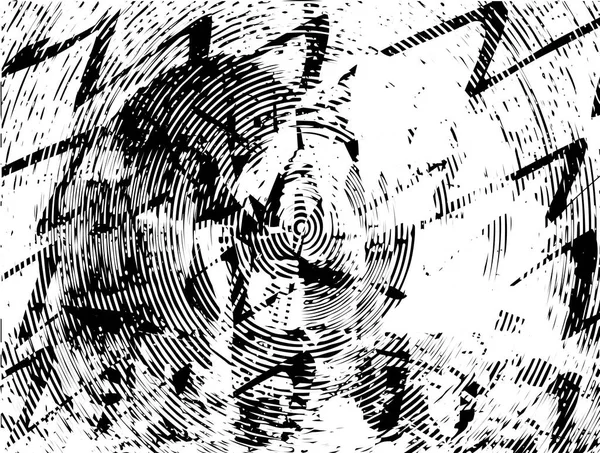 Siyah beyaz desenli, noktalı, lekeli, çizik ve çizikli sıkıntılı bir arkaplan. Soyut vektör illüstrasyonu.