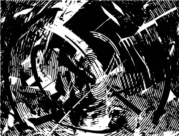 Siyah beyaz desenli, noktalı, lekeli, çizik ve çizikli sıkıntılı bir arkaplan. Soyut vektör illüstrasyonu.