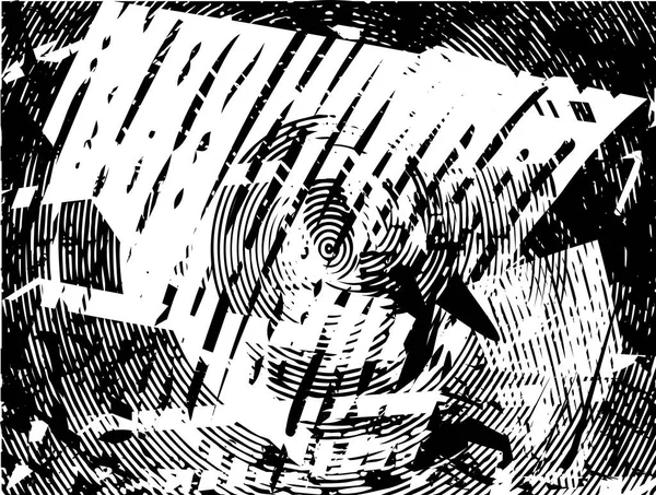 Siyah beyaz desenli, noktalı, lekeli, çizik ve çizikli sıkıntılı bir arkaplan. Soyut vektör illüstrasyonu.