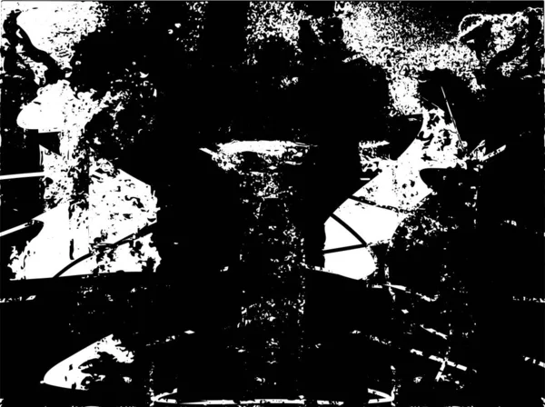 Siyah beyaz desenli, noktalı, lekeli, çizik ve çizikli sıkıntılı bir arkaplan. Soyut vektör illüstrasyonu.