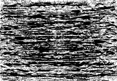 Siyah beyaz desenli, noktalı, lekeli, çizik ve çizikli sıkıntılı bir arkaplan. Soyut vektör illüstrasyonu.