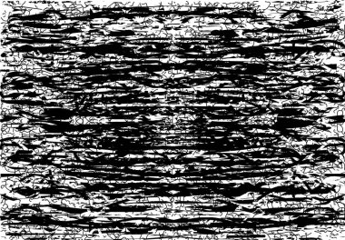 Siyah beyaz desenli, noktalı, lekeli, çizik ve çizikli sıkıntılı bir arkaplan. Soyut vektör illüstrasyonu.