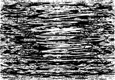 Siyah beyaz desenli, noktalı, lekeli, çizik ve çizikli sıkıntılı bir arkaplan. Soyut vektör illüstrasyonu.