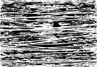 Siyah beyaz desenli, noktalı, lekeli, çizik ve çizikli sıkıntılı bir arkaplan. Soyut vektör illüstrasyonu.