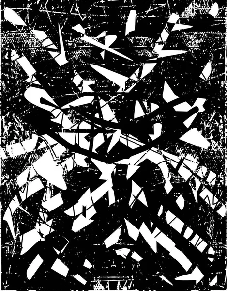 Siyah beyaz desenli, noktalı, lekeli, çizik ve çizikli sıkıntılı bir arkaplan. Soyut vektör illüstrasyonu.