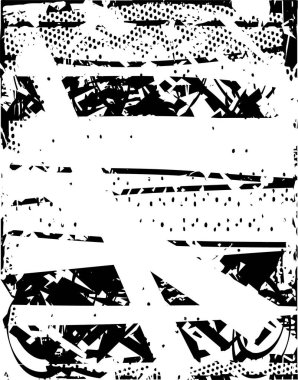 Siyah beyaz desenli, noktalı, lekeli, çizik ve çizikli sıkıntılı bir arkaplan. Soyut vektör illüstrasyonu.