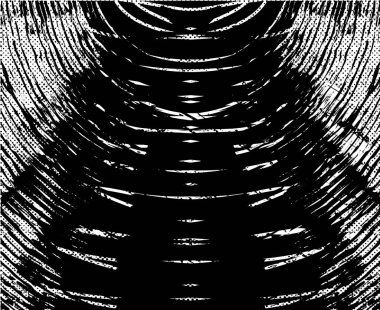 Siyah beyaz desenli, noktalı, lekeli, çizik ve çizikli sıkıntılı bir arkaplan. Soyut vektör illüstrasyonu.