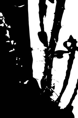 Siyah beyaz desenli, noktalı, lekeli, çizik ve çizikli sıkıntılı bir arkaplan. Soyut vektör illüstrasyonu.