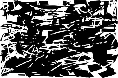 Siyah beyaz desenli, noktalı, lekeli, çizik ve çizikli sıkıntılı bir arkaplan. Soyut vektör illüstrasyonu.