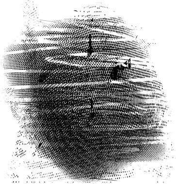 Siyah beyaz desenli, noktalı, lekeli, çizik ve çizikli sıkıntılı bir arkaplan. Soyut vektör illüstrasyonu.