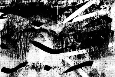 Siyah beyaz desenli, noktalı, lekeli, çizik ve çizikli sıkıntılı bir arkaplan. Soyut vektör illüstrasyonu.