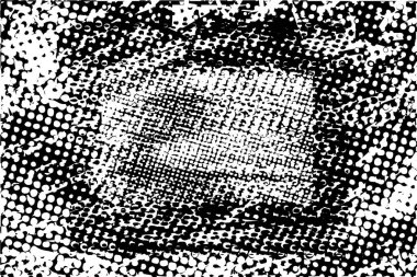 Siyah beyaz desenli, noktalı, lekeli, çizik ve çizikli sıkıntılı bir arkaplan. Soyut vektör illüstrasyonu.