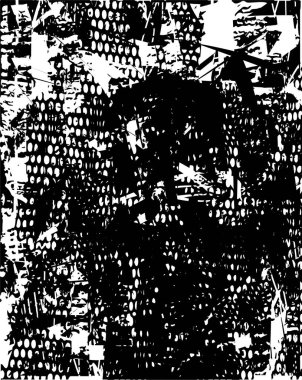 Siyah beyaz desenli, noktalı, lekeli, çizik ve çizikli sıkıntılı bir arkaplan. Soyut vektör illüstrasyonu.