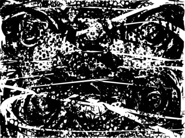 Çizik ve çiziklerle dolu siyah beyaz bir arka plan. Soyut vektör illüstrasyonu.