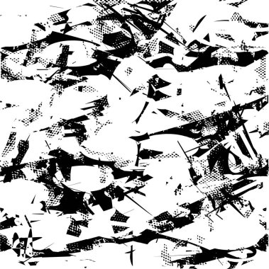 Çizik ve çiziklerle dolu siyah beyaz bir arka plan. Soyut vektör illüstrasyonu.