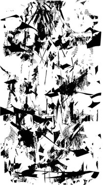 Çizik ve çiziklerle dolu siyah beyaz bir arka plan. Soyut vektör illüstrasyonu.