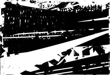 Çizik ve çiziklerle dolu siyah beyaz bir arka plan. Soyut vektör illüstrasyonu.