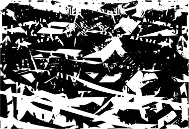 Çizik ve çiziklerle dolu siyah beyaz bir arka plan. Soyut vektör illüstrasyonu.