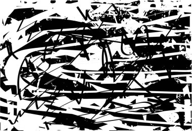 Çizik ve çiziklerle dolu siyah beyaz bir arka plan. Soyut vektör illüstrasyonu.