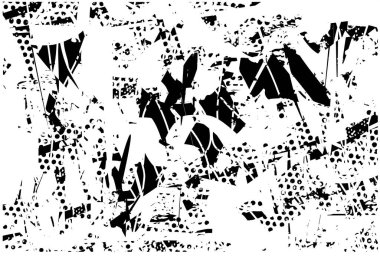 Çizik ve çiziklerle dolu siyah beyaz bir arka plan. Soyut vektör illüstrasyonu.