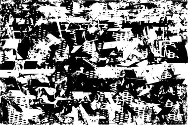 Çizik ve çiziklerle dolu siyah beyaz bir arka plan. Soyut vektör illüstrasyonu.