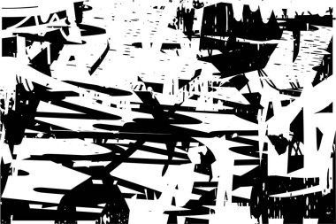 Çizik ve çiziklerle dolu siyah beyaz bir arka plan. Soyut vektör illüstrasyonu.