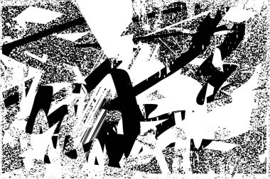 Çizik ve çiziklerle dolu siyah beyaz bir arka plan. Soyut vektör illüstrasyonu.