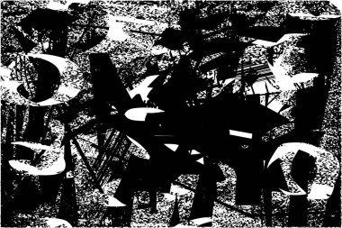 Çizik ve çiziklerle dolu siyah beyaz bir arka plan. Soyut vektör illüstrasyonu.