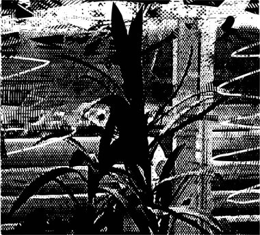 Çizik ve çiziklerle dolu siyah beyaz bir arka plan. Soyut vektör illüstrasyonu.