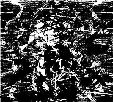 Çizik ve çiziklerle dolu siyah beyaz bir arka plan. Soyut vektör illüstrasyonu.