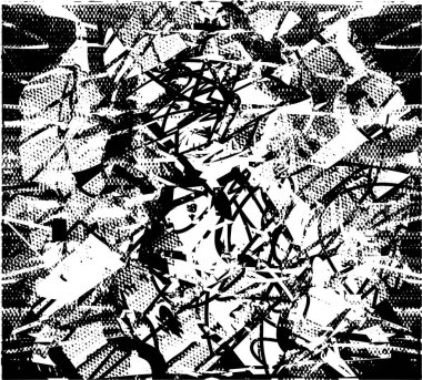 Çizik ve çiziklerle dolu siyah beyaz bir arka plan. Soyut vektör illüstrasyonu.