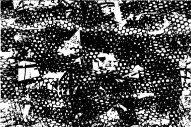 Çizik ve çiziklerle dolu siyah beyaz bir arka plan. Soyut vektör illüstrasyonu.