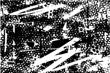 Çizik ve çiziklerle dolu siyah beyaz bir arka plan. Soyut vektör illüstrasyonu.