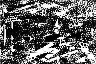 Çizik ve çiziklerle dolu siyah beyaz bir arka plan. Soyut vektör illüstrasyonu.