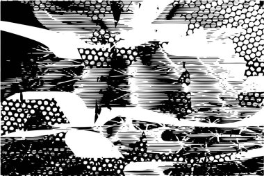 Çizik ve çiziklerle dolu siyah beyaz bir arka plan. Soyut vektör illüstrasyonu.