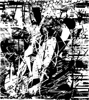 Çizik ve çiziklerle dolu siyah beyaz bir arka plan. Soyut vektör illüstrasyonu.