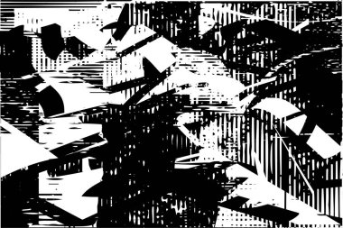 Çizik ve çiziklerle dolu siyah beyaz bir arka plan. Soyut vektör illüstrasyonu.