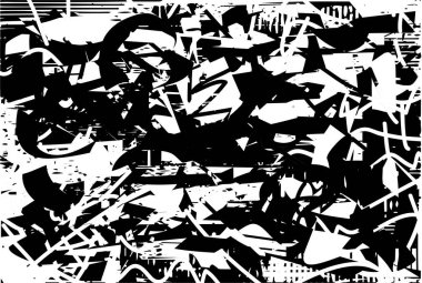 Çizik ve çiziklerle dolu siyah beyaz bir arka plan. Soyut vektör illüstrasyonu.