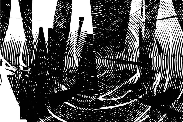 Siyah beyaz desenli, noktalı, lekeli, çizik ve çizikli sıkıntılı bir arkaplan. Soyut vektör illüstrasyonu.